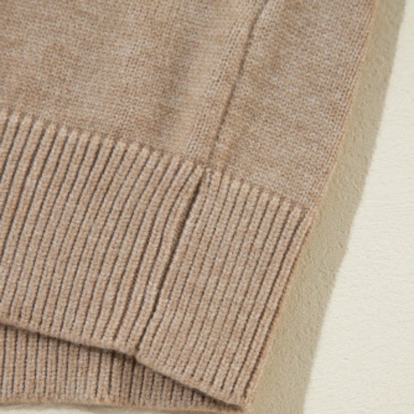 NWOT Smoke Gray Pearled Drop Shoulder Round Neck Sweater - Picture 11 of 12